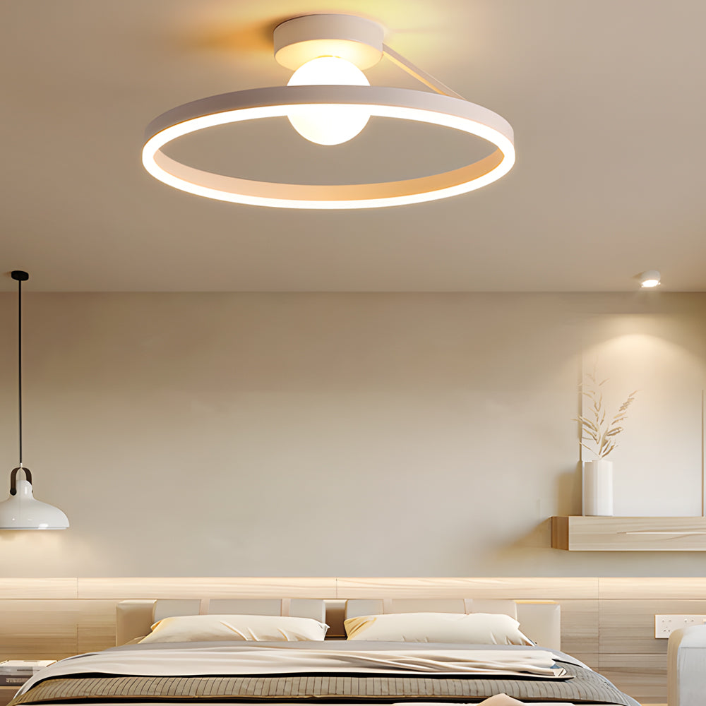 Modern LED Minimalist Ball Ceiling Light Fixture with 3 Step Dimming for Bedrooms and Living Rooms