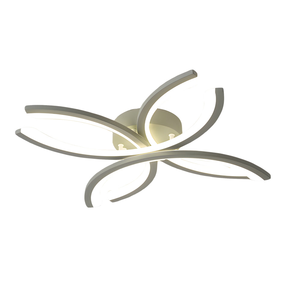 Modern Flower Shaped Acrylic LED Ceiling Light Dimmable Flush Mount Fixture for Bedroom and Living Room