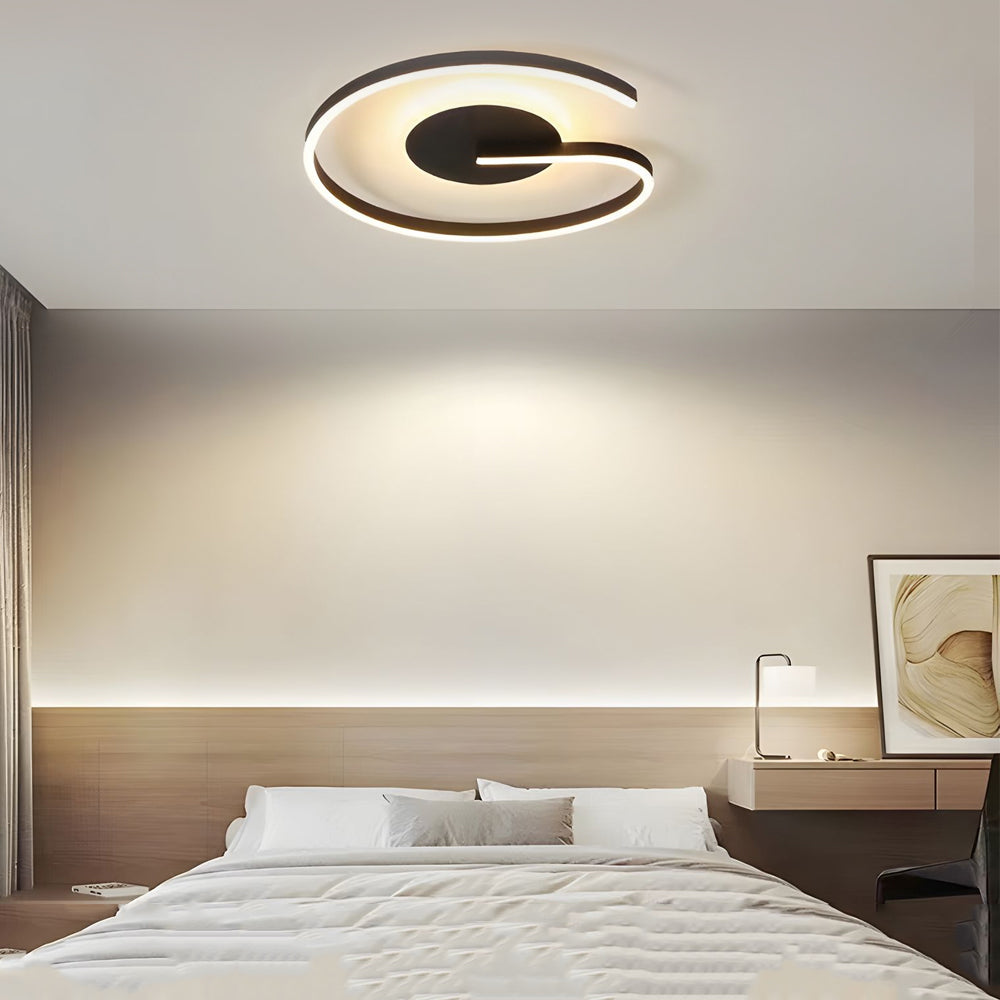 Modern Minimalist Circular LED Flush Mount Ceiling Light Ring Design Fixture for Bedroom and Entrance