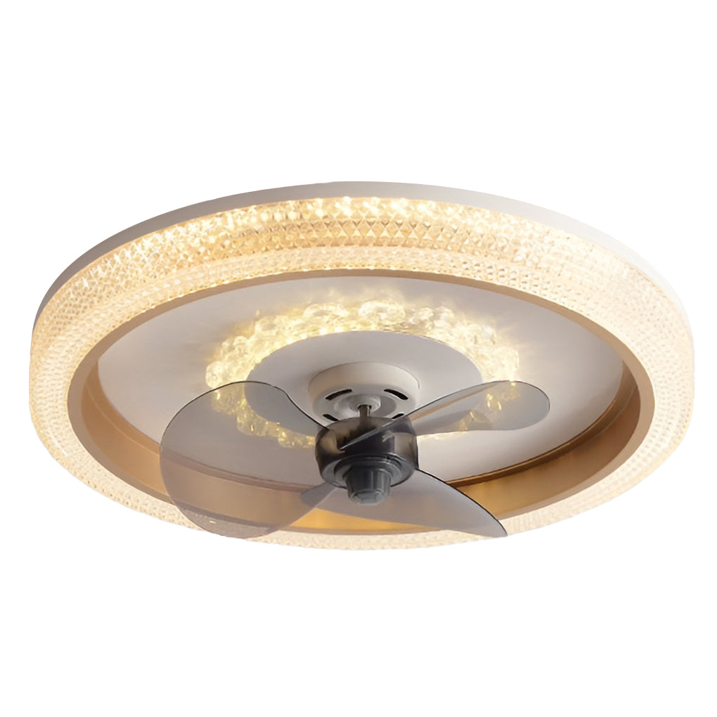 Modern Dimmable LED Ceiling Fan with 360 Degree Rotation and Remote Control for Bedroom