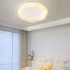 Modern Milky White LED Ceiling Light Round Flush Mount with 3 Step Dimming PE Shade