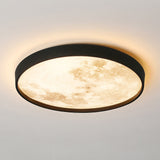Circular Moon Inspired LED Ceiling Light Modern Flush Mount with Adjustable Color