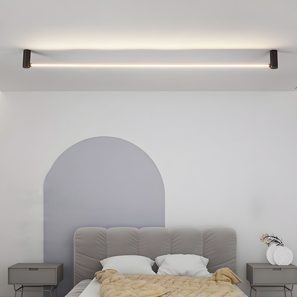 Rotatable Modern Black LED Linear Ceiling Light Fixture for Hallway and Living Room