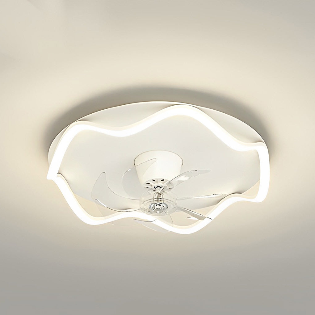 Modern 20 Inch Bladeless Ceiling Fan with 360 Degree Oscillating LED Light and Remote Control