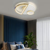 Modern Gold Semicircular LED Ceiling Light with 3 Color Dimming Acrylic Shade Flush Mount
