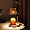 Modern Nordic Floral Glass Table Lamp with Integrated Cup Holder and Dimmable LED Light