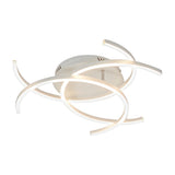 Modern Minimalist Line Design LED Ceiling Light Dimmable Flush Mount Lamp with Remote Control