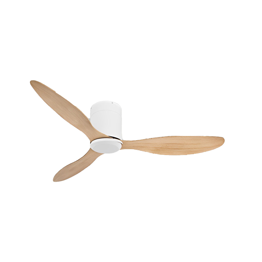Modern 52 Inch Ceiling Fan with Dimmable LED Light and Remote 3 Blade Silent Motor Flush Mount