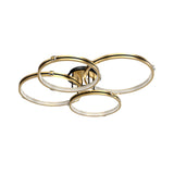 Modern Brushed Gold Circular Multi Ring LED Ceiling Light Fixture with 3 Step Color Dimming