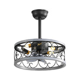 Retro Bladeless Ceiling Fan with 3 Color Dimmable LED Light and Remote Control
