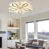 Modern Flower Smart Ceiling Fan with Dimmable LED Light and 6 Speed Silent Remote Control
