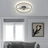 Modern Minimalist Ring LED Bladeless Ceiling Fan with 3 Color Dimming Flush Mount Light