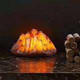 Realistic LED Resin Firewood Charcoal Simulation Flame Lamp for Indoor Decor