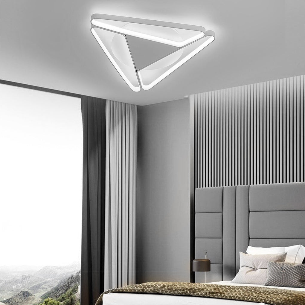 Modern Geometric LED Flush Mount Ceiling Light Fixture for Living Room and Bedroom