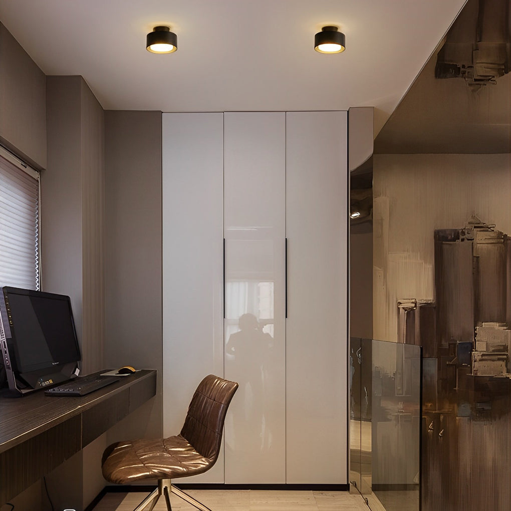 Modern Minimalist Round Aluminum LED Flush Mount Ceiling Lamp for Corridors and Entrances