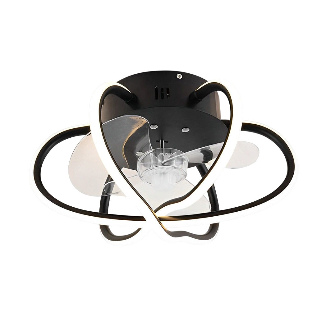 Modern Flower Cage Bladeless Ceiling Fan with Dimmable LED Light and Remote Control Fixture