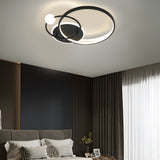 Modern Dimmable Geometric Circles LED Flush Mount Ceiling Light Fixture for Living Room Bedroom