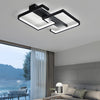 Geometric Square Frame Black LED Flush Mount Ceiling Lamp with Three Step Dimming Control