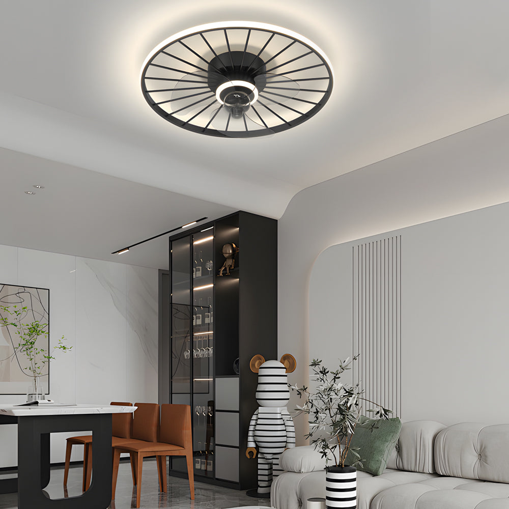 Nordic Low Profile Ceiling Fan with Three Color Dimming LED Lighting and Quiet Motor