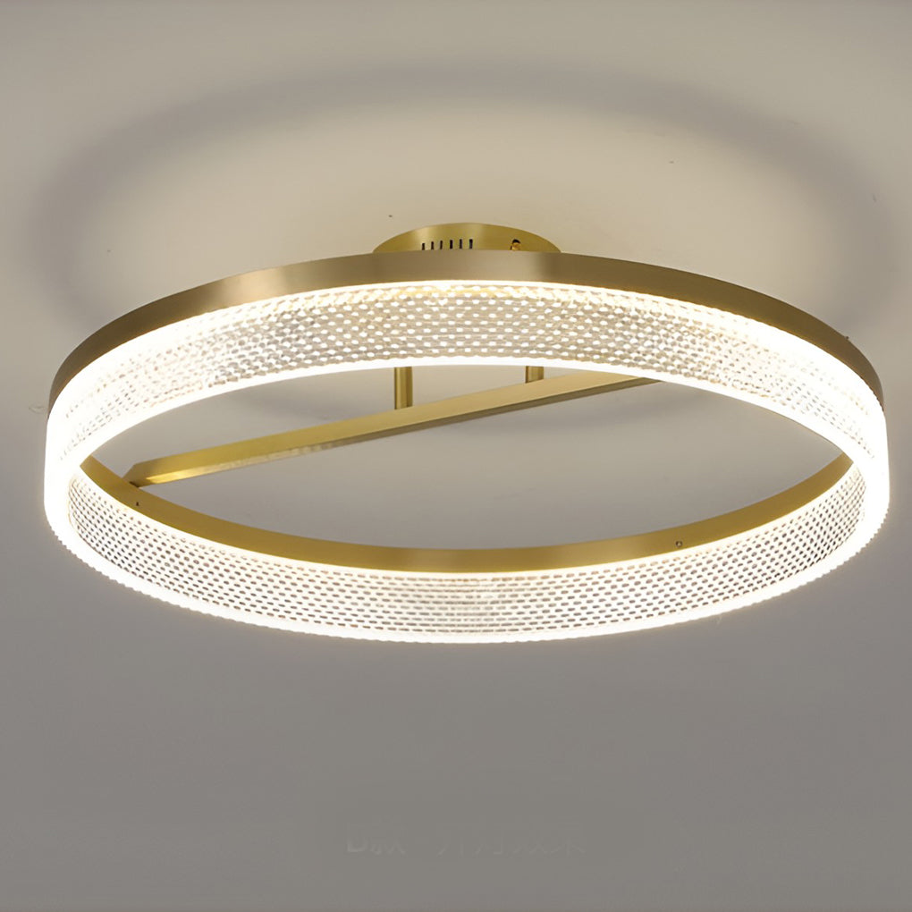 60W Modern Gold Round LED Ceiling Light Minimalist Flush Mount Lighting Fixture