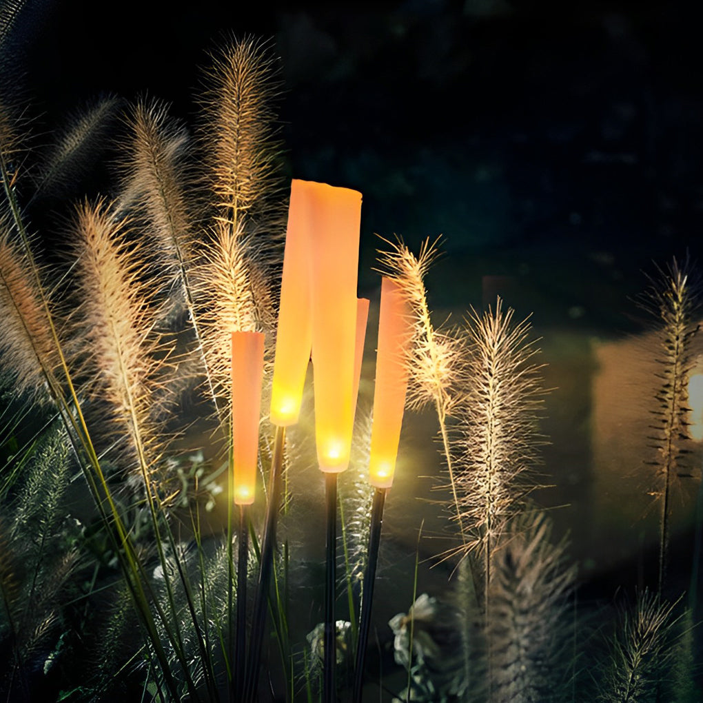 10 Piece Outdoor Waterproof Frosted Acrylic Reed Stick Lawn Lights for Garden Pathway Landscape Decoration