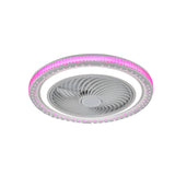 Modern 19.7 Inch Low Profile Bladeless Ceiling Fan with Dimmable LED Light and Remote Control