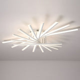 Modern Nordic Creative Strip LED Ceiling Light White Dimmable Flush Mount Chandelier