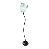 Modern Aesthetic Lotus Flower LED Floor Lamp with Pink and White Glass Shades