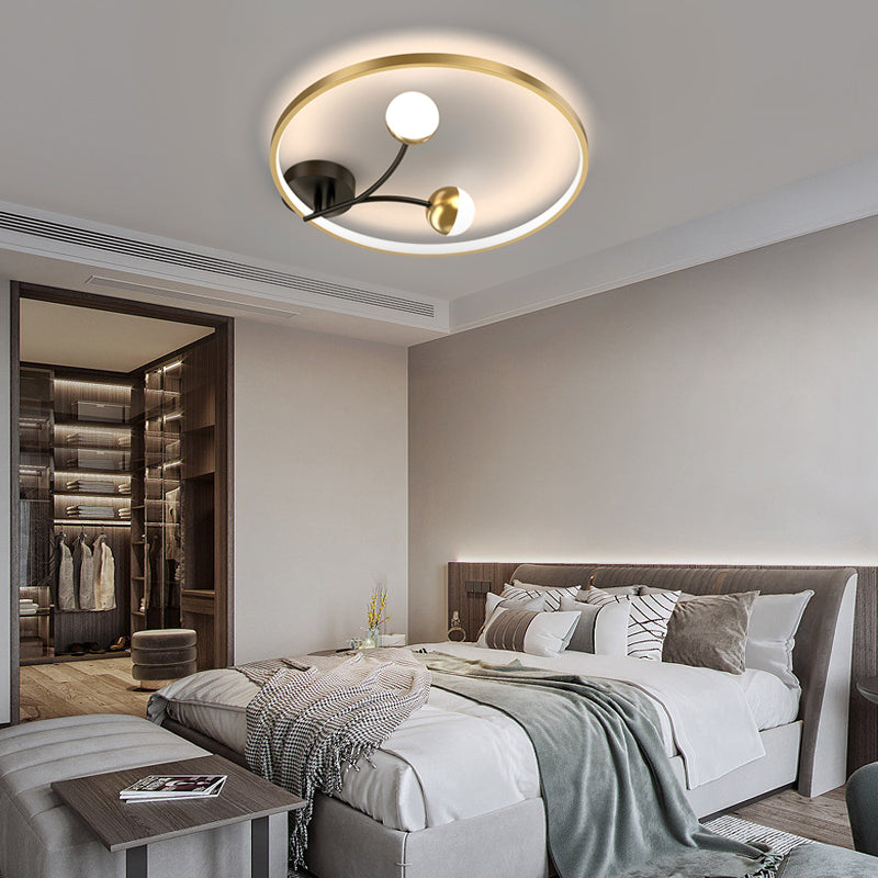 Modern LED Ceiling Light Round Acrylic Ball Flower Design with 3 Color Dimming
