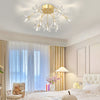 Modern Gold Crystal Dandelion Ceiling Light Fixture with Three Step Dimming Flower Design