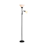 Modern 67 Inch Torchiere Floor Lamp with Adjustable Side Reading Light and Color Dimming