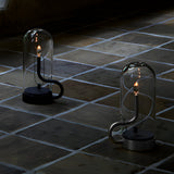 Nordic Glass Dome LED Candle Lamp Portable Rechargeable Table Light with Touch Control
