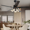 Modern 42 Inch Silent Nordic Flush Mount Ceiling Fan with 5 Lights and Remote Control