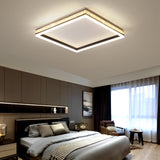 Modern Geometric LED Flush Mount Ceiling Lamp with Remote Dimming and Stepless Control