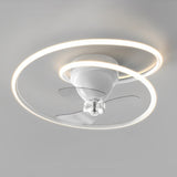20 Inch Modern LED Ceiling Fan with 360 Degree Rotation Smart Dimmable Light for Bedroom