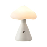 Modern Brushed Metal Mushroom LED Table Lamp with Touch Dimming for Bedroom