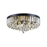 19 Inch Modern Round Crystal LED Ceiling Light Fixture for Living Room Bedroom and Hallway