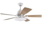 52 Inch Nordic Retro Ceiling Fan with Dimmable LED Light and Remote Control for Large Rooms
