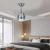 52 Inch Modern Minimalist LED Ceiling Fan Chandelier with Remote Control and Integrated Light