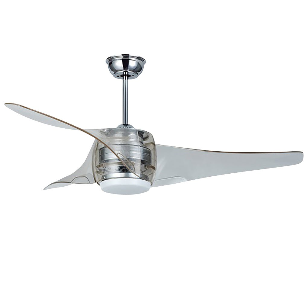 52 Inch Modern Minimalist LED Ceiling Fan Chandelier with Remote Control and Integrated Light