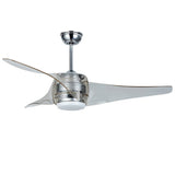 52 Inch Modern Minimalist LED Ceiling Fan Chandelier with Remote Control and Integrated Light