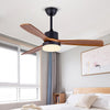 52 Inch Modern Solid Wood Ceiling Fan with LED Light and Minimalist Nordic Design