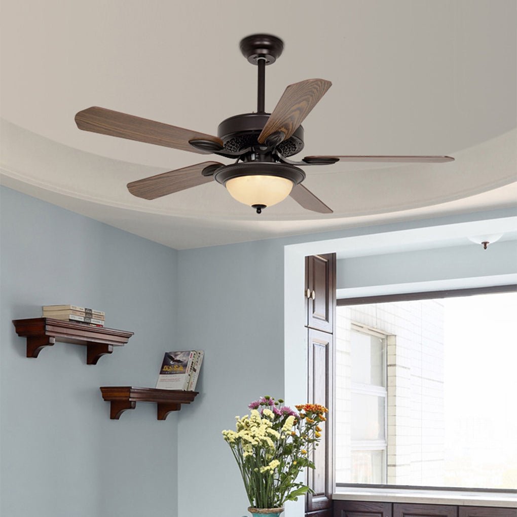 52 Inch LED Ceiling Fan with Remote Control Quiet Reversible DC Motor Dimmable Lighting