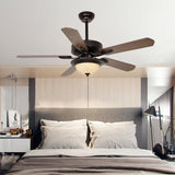 52 Inch LED Ceiling Fan with Remote Control Quiet Reversible DC Motor Dimmable Lighting