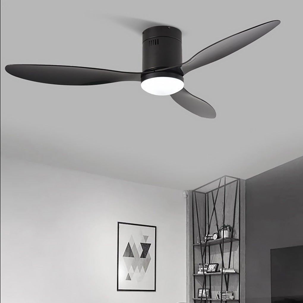 52 Inch Variable Frequency Dimmable LED Ceiling Fan with Three Color Lighting and Remote