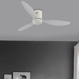 52 Inch Modern White Ceiling Fan with Variable Frequency Motor and Dimming LED Light