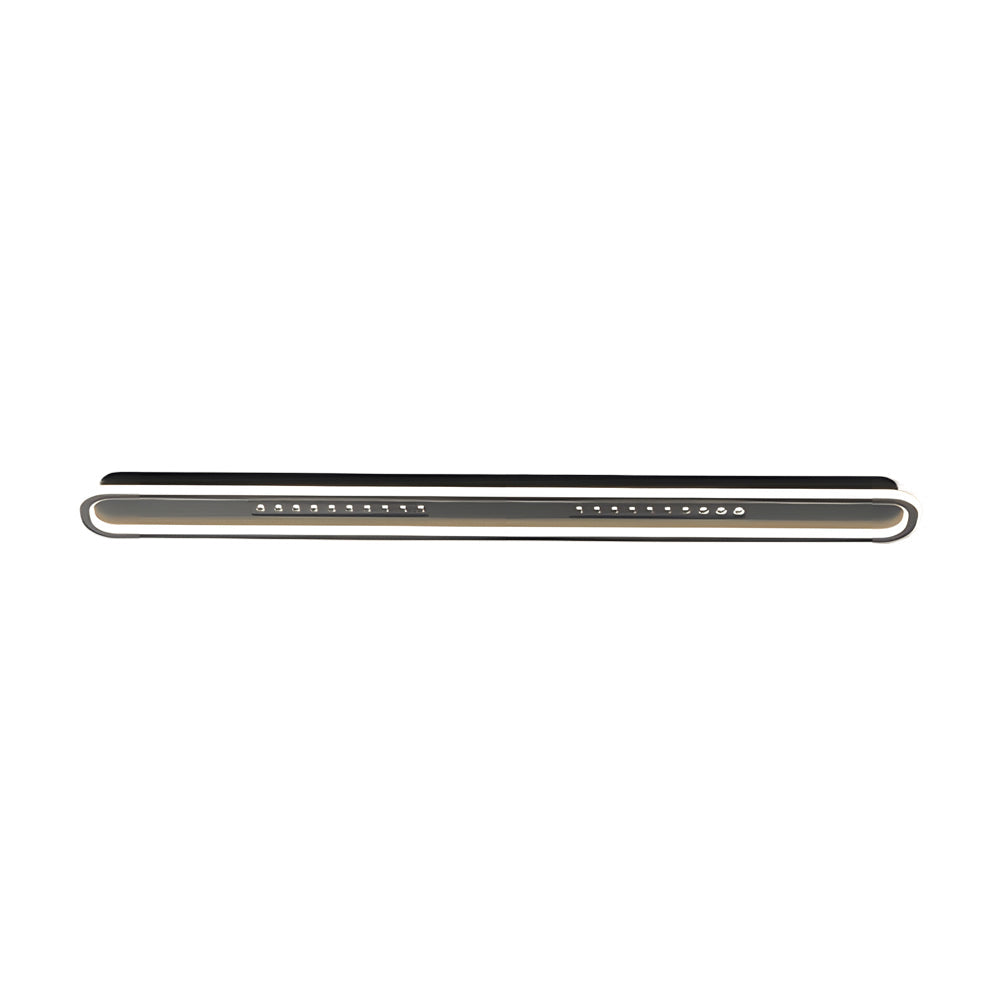Modern Rounded Rectangular Flush Mount Ceiling Light with 3 Step Color Temperature