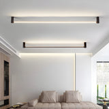 Rotatable Modern Black LED Linear Ceiling Light Fixture for Hallway and Living Room