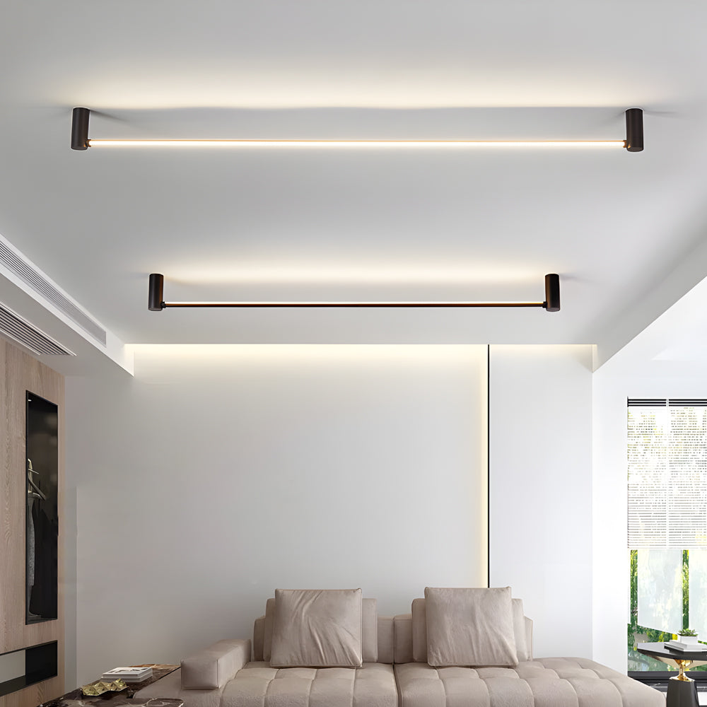 Rotatable Modern Black LED Linear Ceiling Light Fixture for Hallway and Living Room