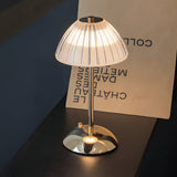 Modern Nordic Brushed Brass Rechargeable Table Lamp with Touch Sensor Dimmable LED